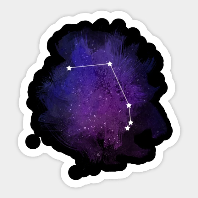 Aries constellation on black Sticker by hedehede